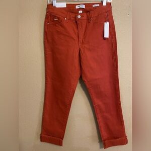 Nine West Women’s Grammer Ankle Jeans Ochre Red Cropped Size 6
